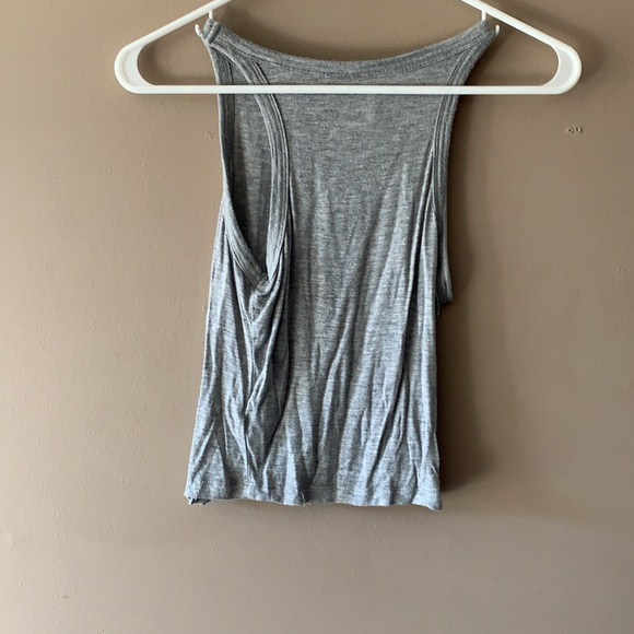 Gray Racerback Crop Top - Picture 2 of 4
